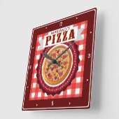 Italiaanse Pizzeria - Aangepersonaliseerde Pizza P Vierkante Klok (Hoek)
