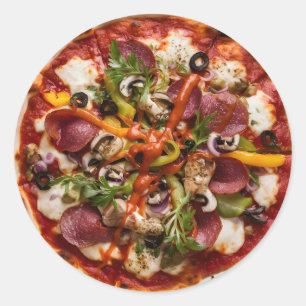 Italiaanse Pizzeria Keuken of Restaurant Ronde Sticker