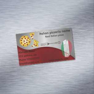 Italiaanse pizzeria magnetisch visitekaartje