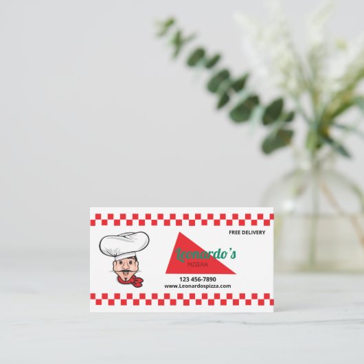 Italiaanse pizzeria visitekaartje (Staand voorkant)