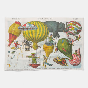 Italiaanse politieke ballon cartoon uit het verled theedoek