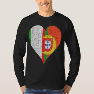 Italiaanse Portugese vlag Heart T-shirt