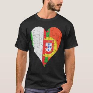 Italiaanse Portugese vlag Heart T-shirt