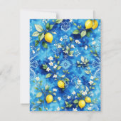 Italiaanse Positano Amalfi Citroen Bruidscadeausho Bedankkaart (Achterkant)