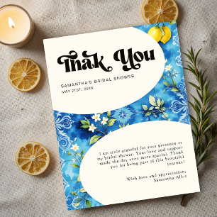 Italiaanse Positano Amalfi Citroen Bruiloft Dankka Bedankkaart