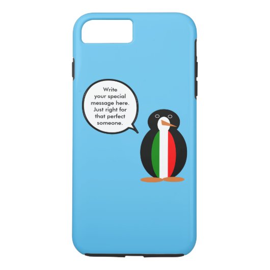 Italiaanse pratende mevrouw Pinguïn gepersonalisee Case-Mate iPhone Case (Achterkant)