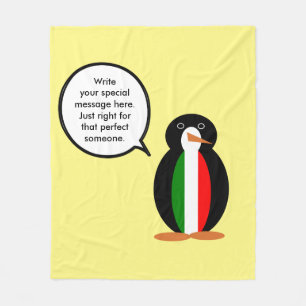 Italiaanse pratende mevrouw Pinguïn gepersonalisee Fleece Deken