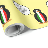 Italiaanse pratende pinguïnvlag cadeaupapier (Rol Hoek)