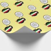 Italiaanse pratende pinguïnvlag cadeaupapier (Hoek)