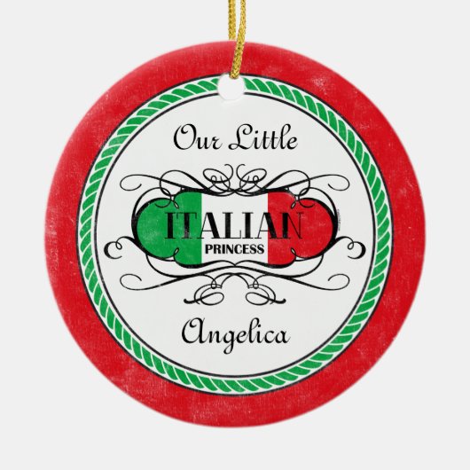 Italiaanse prinses Foto Ornament (Voorkant)