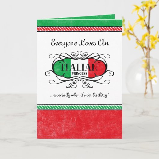 Italiaanse prinses gepersonaliseerde Kaart (Gele Bloem)
