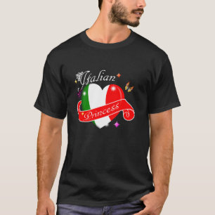 Italiaanse prinses I hart Italië vlag vrouwen lang T-shirt
