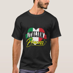 Italiaanse Prinses Italië Vlag Hart T-shirt