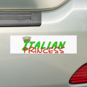 Italiaanse prinses met kroon bumpersticker (Op auto)