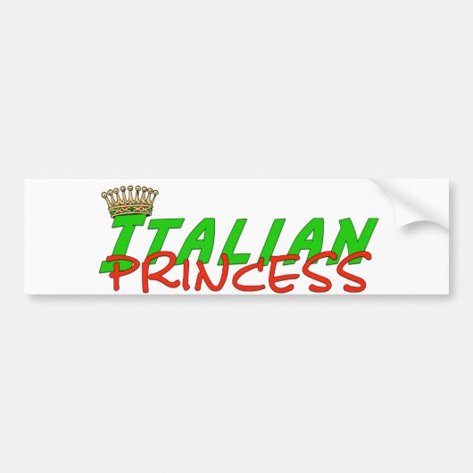 Italiaanse prinses met kroon bumpersticker (Voorkant)