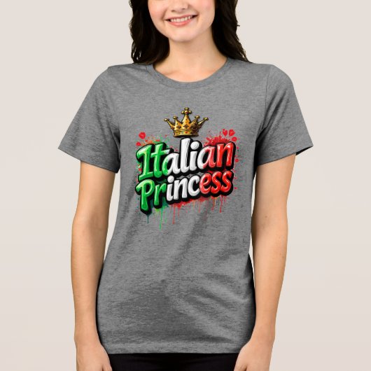Italiaanse Prinses Tri-Blend T-shirt (Voorkant)