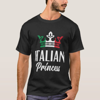 Italiaanse prinses trots Italiaanse vlag Italiaans T-shirt