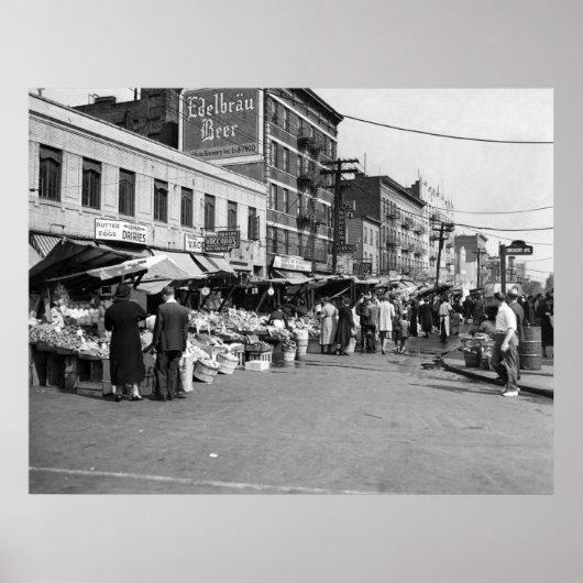 Italiaanse Pushcart Market, Bronx: 1940 Poster (Voorkant)