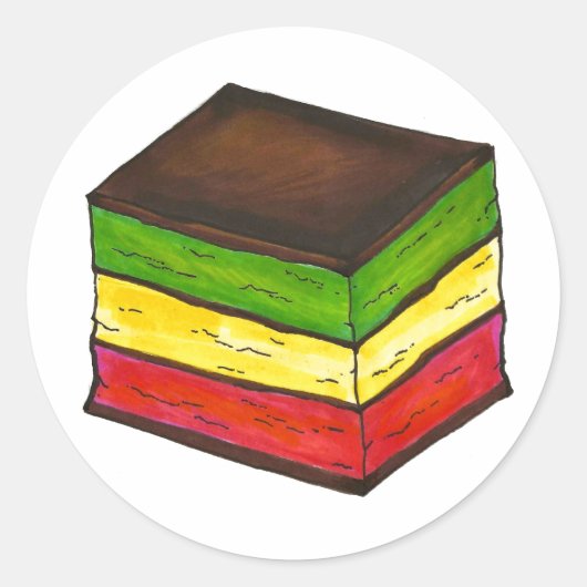 Italiaanse Rainbow Seven Layer Kerstmis Cookie met Ronde Sticker (Voorkant)