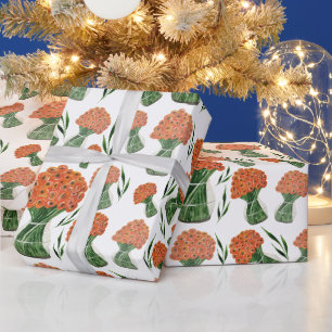 Italiaanse Ranunculus Oranje Aquarel Cadeaupapier