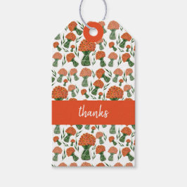 Italiaanse Ranunculus Oranje Aquarel Kunst Cadeaulabel