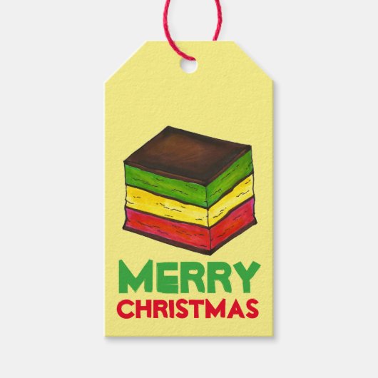 Italiaanse regenboog zevenlaagse kerstkoekjes cadeaulabel (Voorkant)