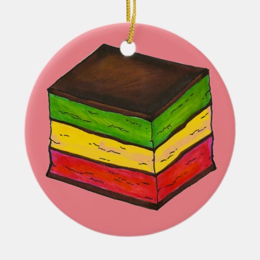 Italiaanse regenboogstraal 7 Seven Layer Kerstkoek Keramisch Ornament (Voorkant)