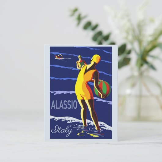  Italiaanse reis Alassio Italië Briefkaart (Staand voorkant)