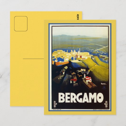  Italiaanse reis Bergamo uit 1920 Briefkaart (Voorkant / Achterkant)