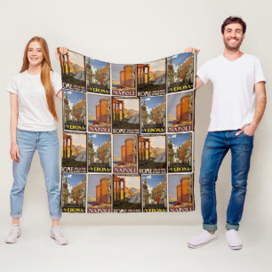 Italiaanse reisbestemming  retro  retro fleece deken