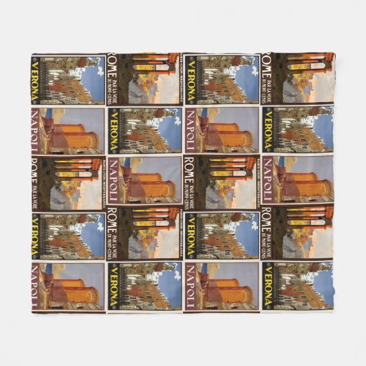 Italiaanse reisbestemming  retro  retro fleece deken (Voorkant (Horizontaal))