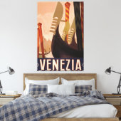 -Italiaanse reisbureau Venezia Canvas Afdruk (Insitu (Slaapkamer))