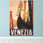 -Italiaanse reisbureau Venezia Canvas Afdruk (Insitu (Houten vloer))