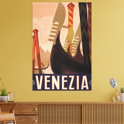-Italiaanse reisbureau Venezia Canvas Afdruk (Insitu (Woonkamer))