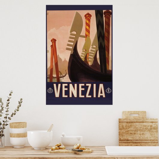 -Italiaanse reisbureau Venezia Poster (Keuken)