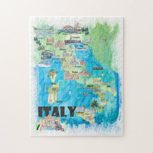 Italiaanse reiskaart legpuzzel (Verticaal)