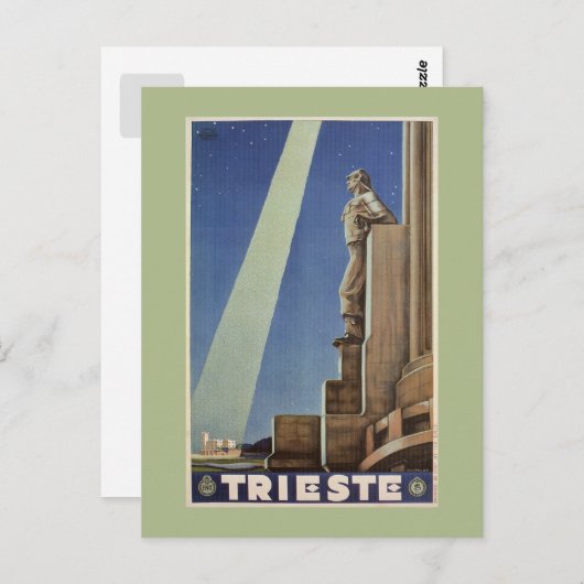  Italiaanse reisposter Art Deco Trieste Briefkaart (Voorkant / Achterkant)