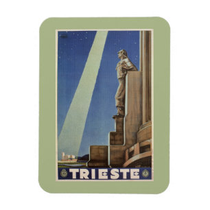  Italiaanse reisposter Art Deco Trieste Magneet