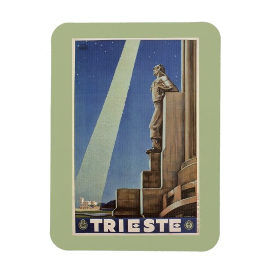  Italiaanse reisposter Art Deco Trieste Magneet (Verticaal)