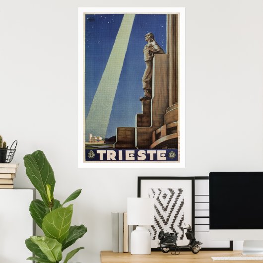 Italiaanse reisposter Art Deco Trieste Poster (Thuiskantoor)