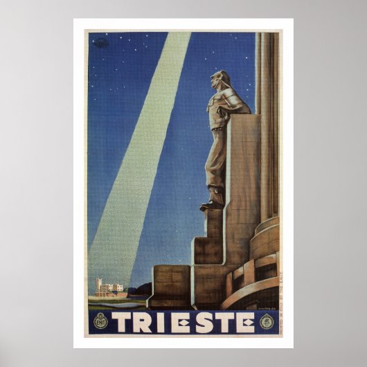 Italiaanse reisposter Art Deco Trieste Poster (Voorkant)