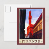 Italiaanse reisposter Florence Briefkaart (Voorkant / Achterkant)