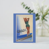  Italiaanse reisposter Grado pinup Briefkaart (Staand voorkant)
