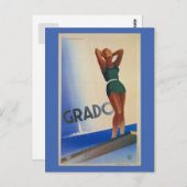  Italiaanse reisposter Grado pinup Briefkaart (Voorkant / Achterkant)