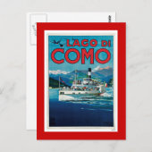 Italiaanse reisposter "Lago di Como" Briefkaart (Voorkant / Achterkant)