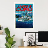 Italiaanse reisposter "Lago di Como" Poster (Thuiskantoor)