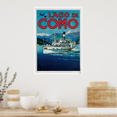 Italiaanse reisposter "Lago di Como" Poster (Keuken)