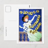  Italiaanse reisposter Livorno strand en Briefkaart (Voorkant / Achterkant)