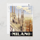 Italiaanse reisposter Milaan 1920 Briefkaart (Voorkant / Achterkant)