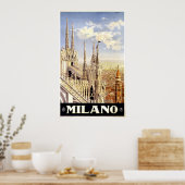 Italiaanse reisposter Milaan 1920 Poster (Keuken)